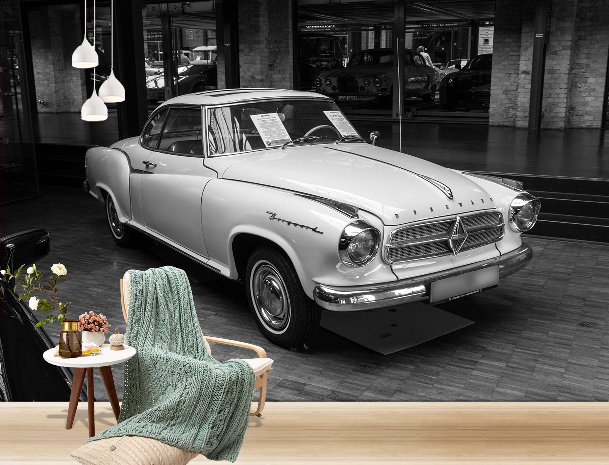 3D Atuo White 910 Vehicle Wall Murals Wallpaper AJ Wallpaper 2