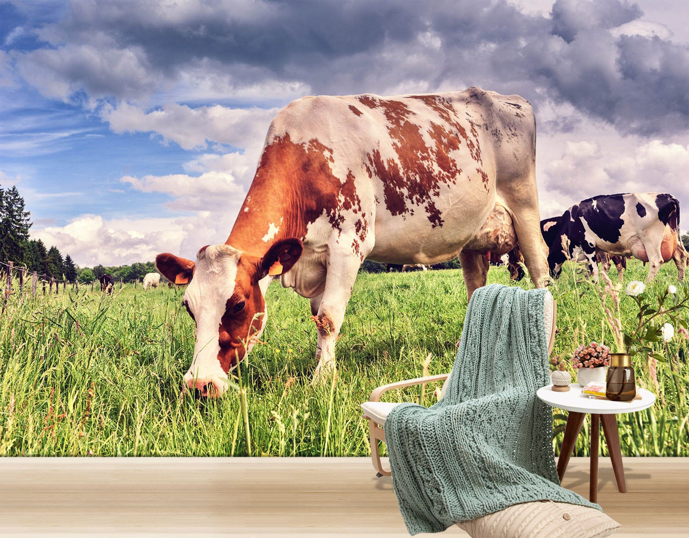 3D Lawn Cow 294 Wall Murals Wallpaper AJ Wallpaper 2