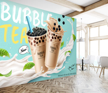 3D Pearl Tea 2049 Fruit Bubble Tea Milk Tea Shop Wall Murals