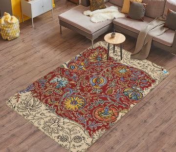 3D Red Pattern 3081 Rug Non Slip Rug Mat