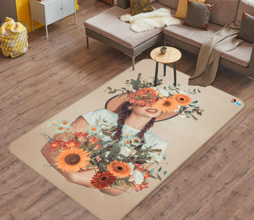 3D Flower Girl 3099 Rug Non Slip Rug Mat