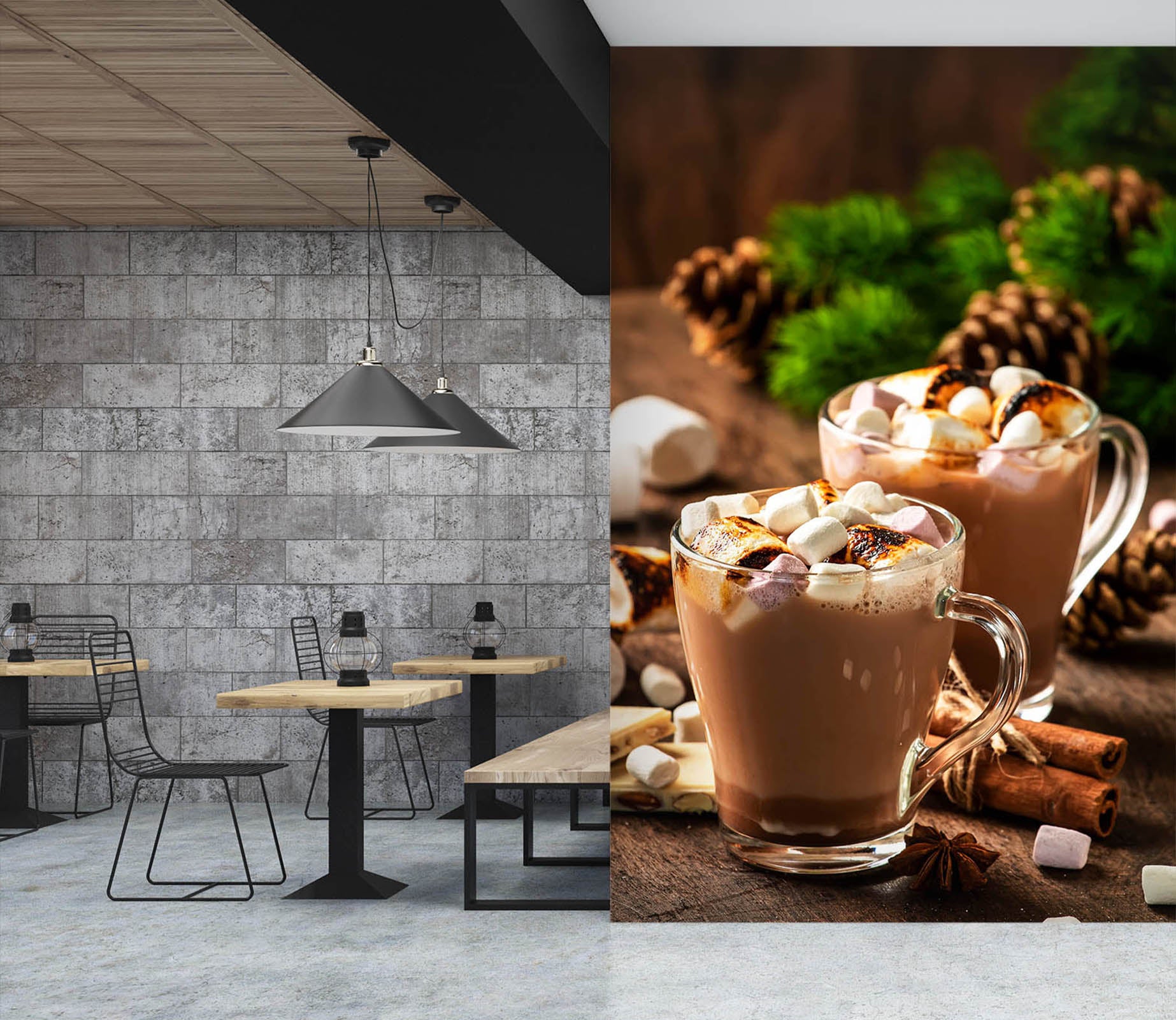 3D Pearl Tea 2107 Fruit Bubble Tea Milk Tea Shop Wall Murals