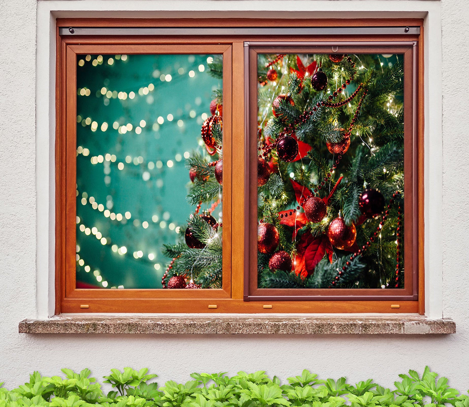 3D Red Ball 1030 Christmas Window Film Print Sticker Cling Stained Glass Xmas