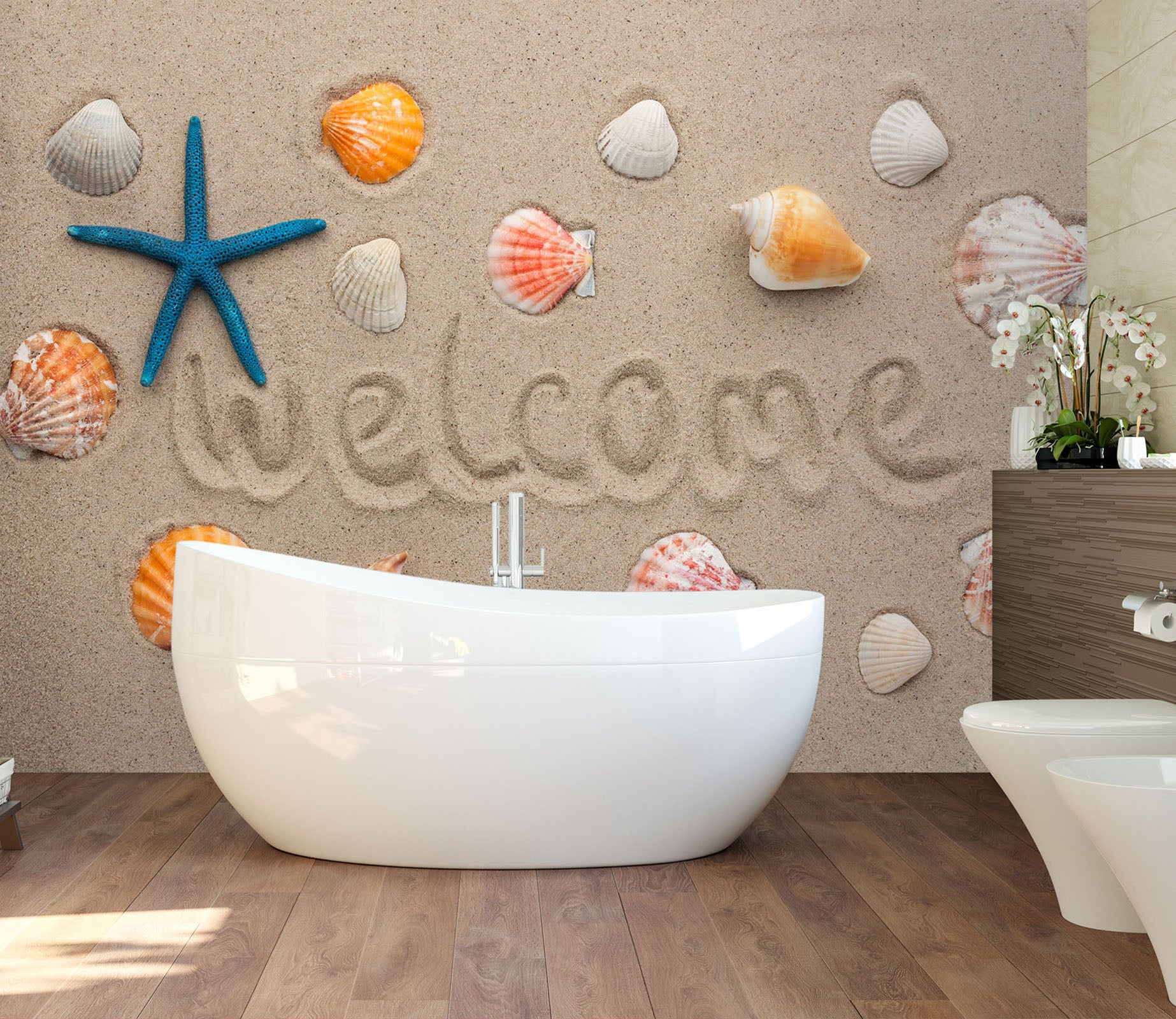 3D Beach Shells 2010 Wall Mural Wall Murals