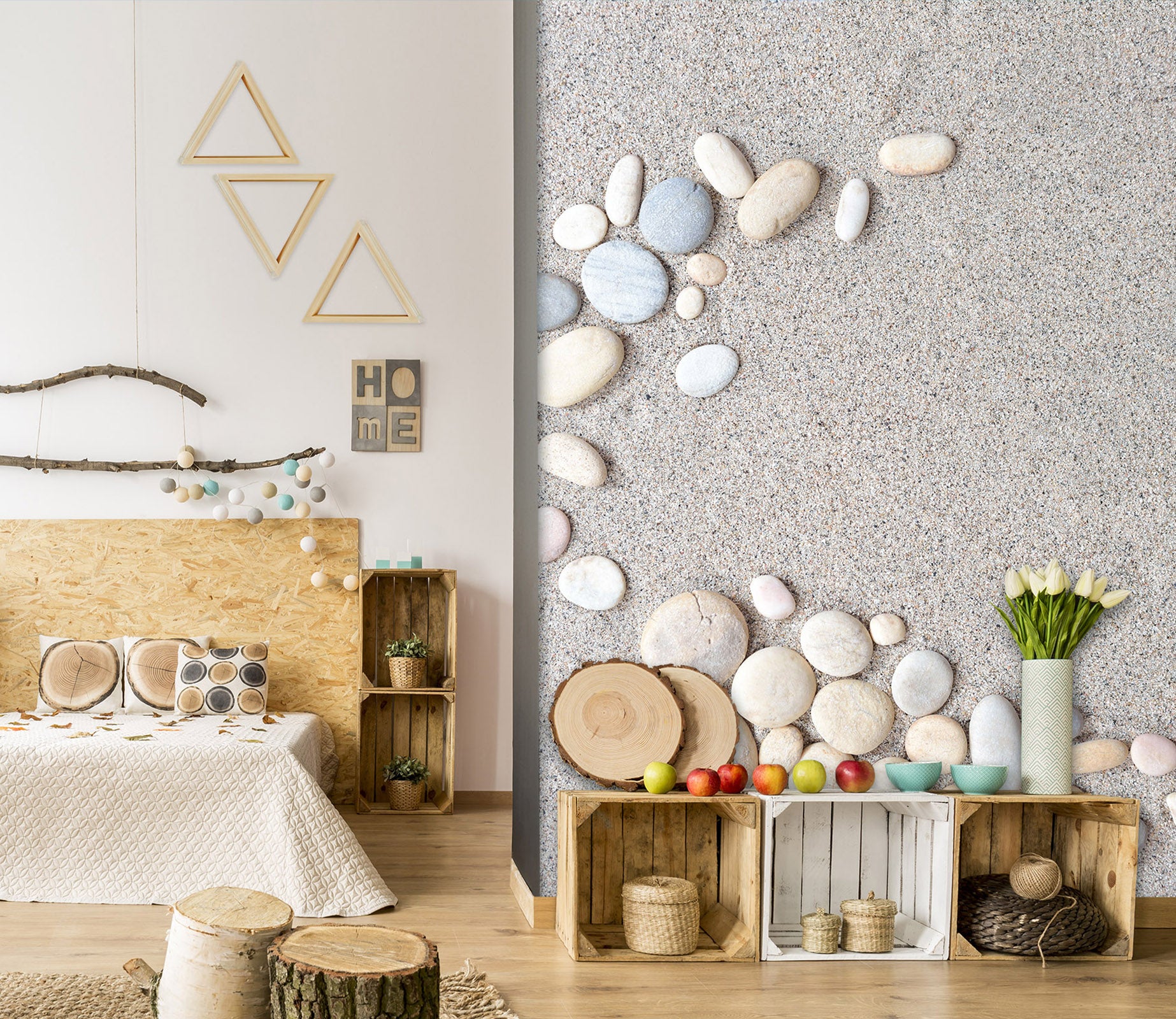 3D Beach Stones 2100 Wall Mural Wall Murals