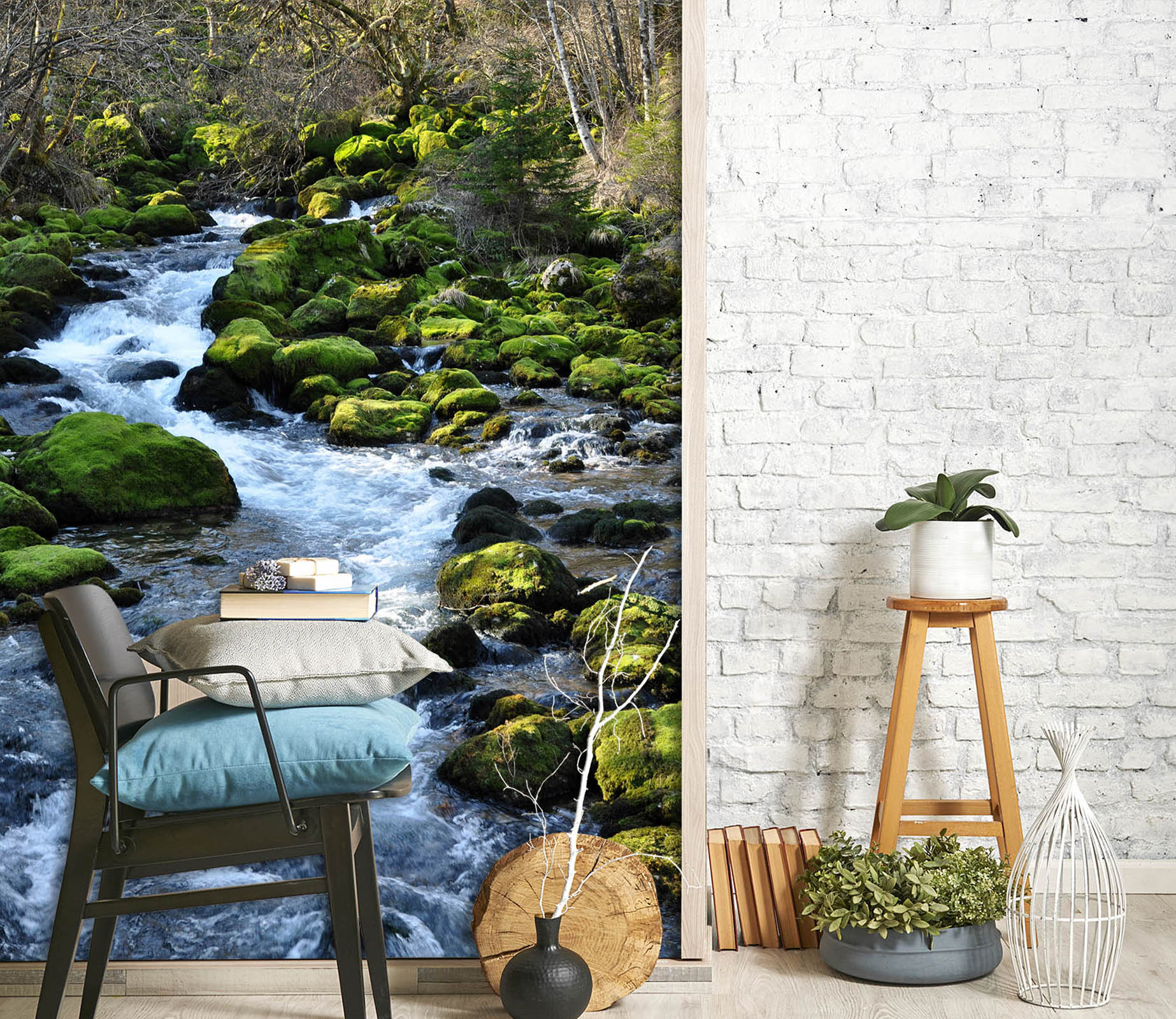 3D Stone River 2095 Wall Mural Wall Murals