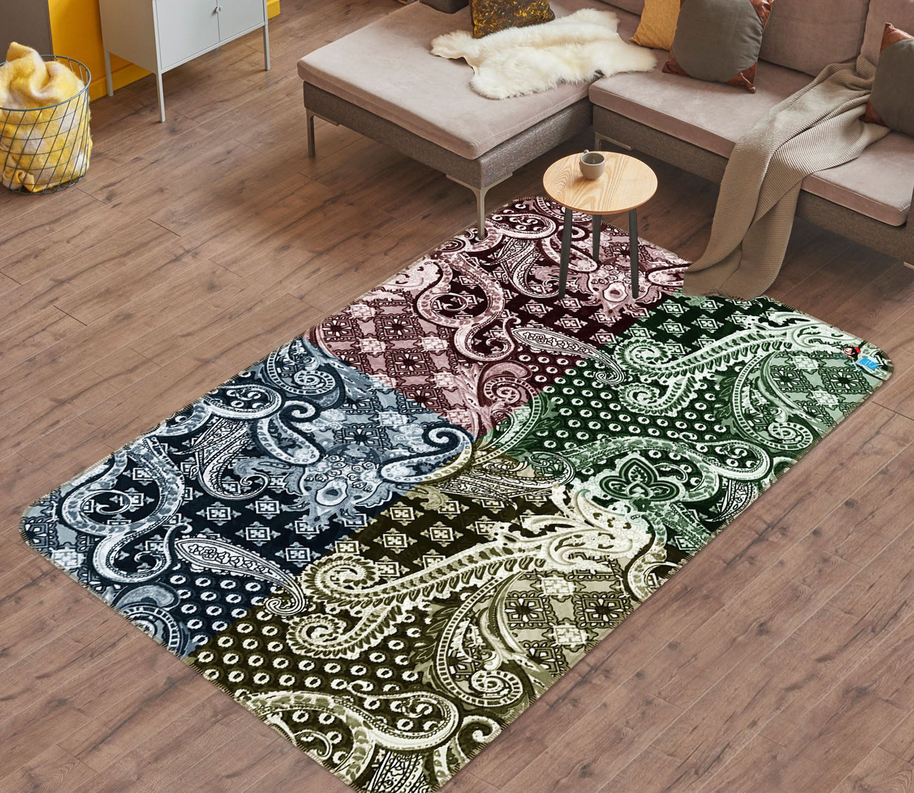 3D Color Pattern 3085 Rug Non Slip Rug Mat