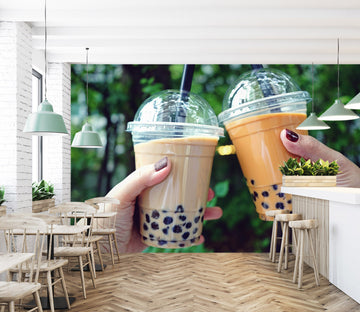 3D Pearl Tea 2052 Fruit Bubble Tea Milk Tea Shop Wall Murals