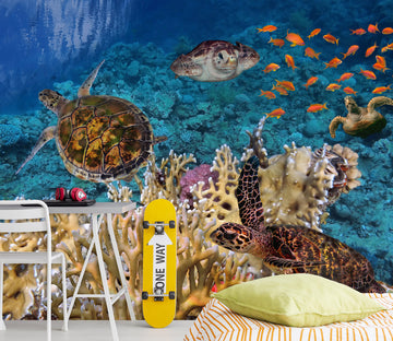 3D Sea Turtle 2027 Wall Mural Wall Murals