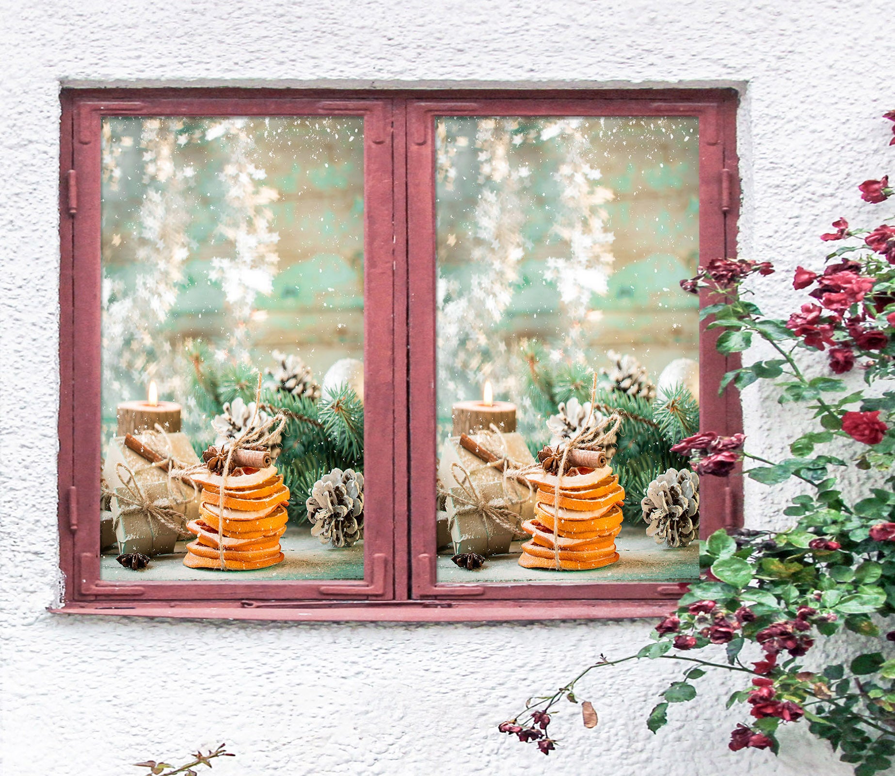 3D Gift Bread 1007 Christmas Window Film Print Sticker Cling Stained Glass Xmas