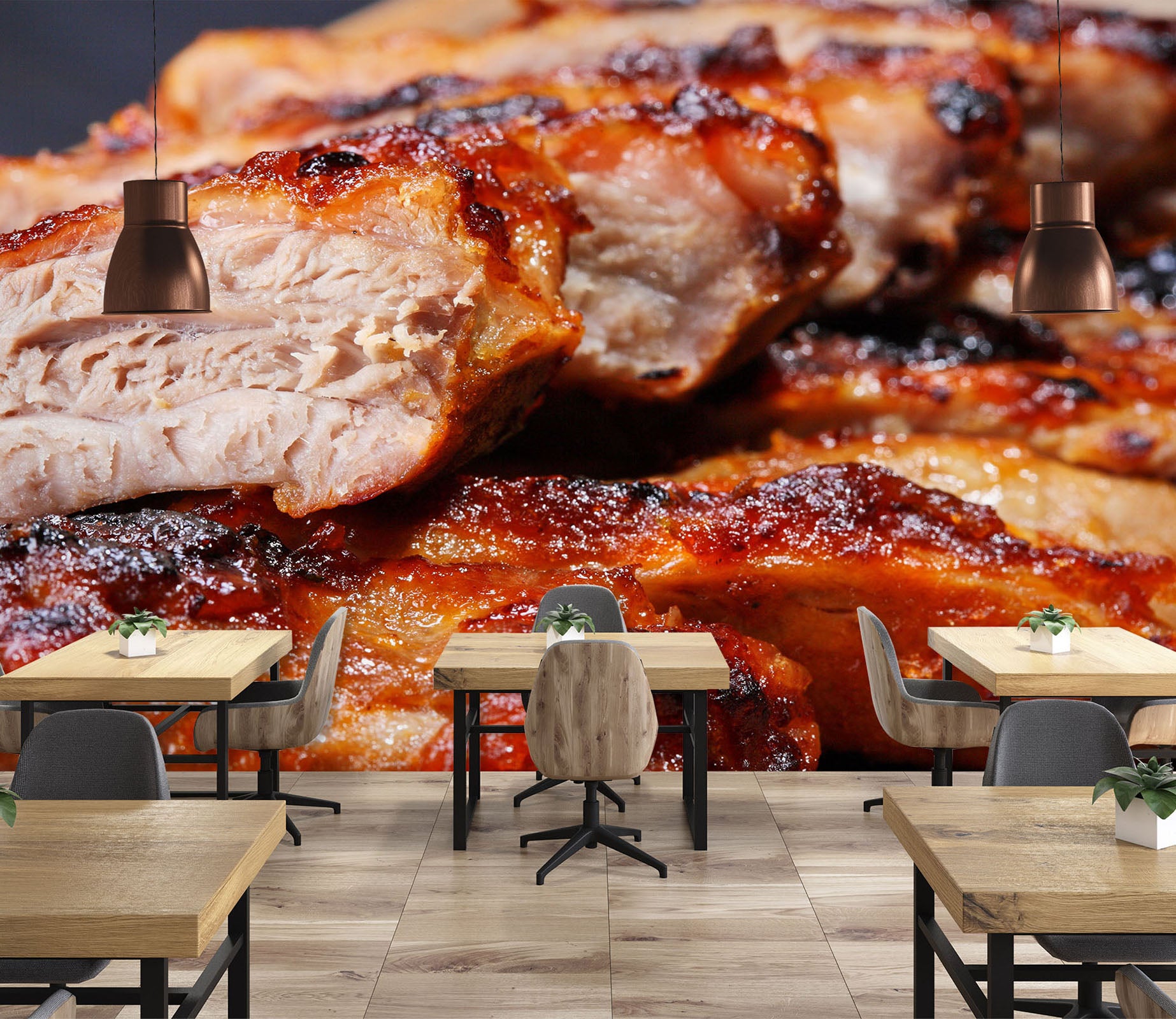 3D Grill Kebab Shop BBQ 233 Wall Mural Wall Murals Commercial