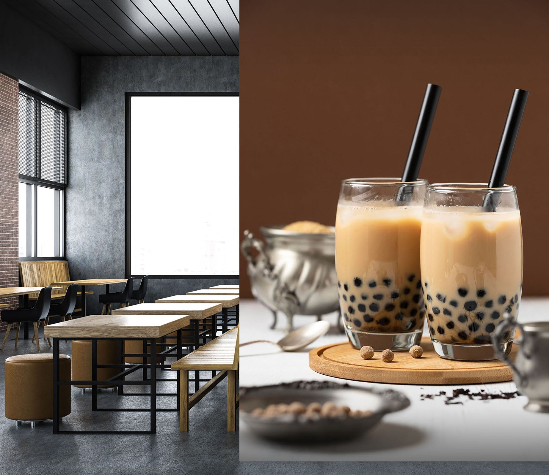 3D Pearl Tea 2109 Fruit Bubble Tea Milk Tea Shop Wall Murals