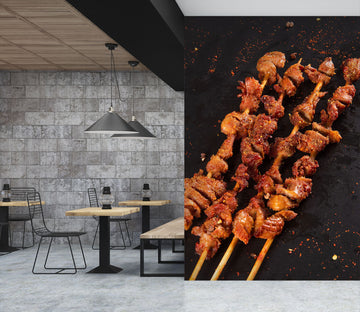 3D Grill Kebab Shop BBQ 366 Wall Mural Wall Murals Commercial