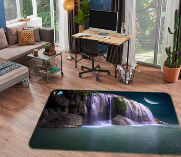 3D Waterfall Moon 3024 Rug Non Slip Rug Mat