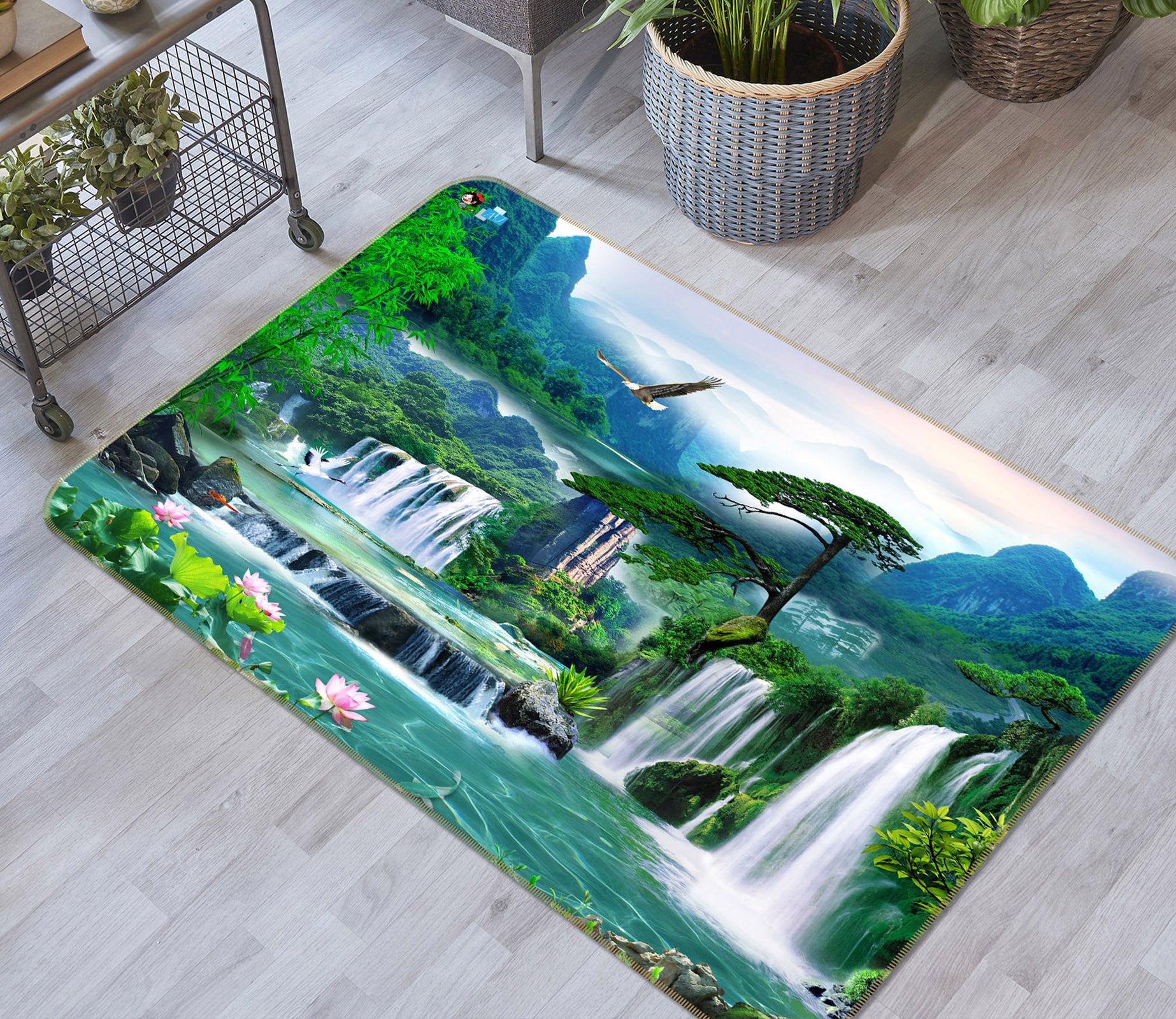 3D Natural Waterfall 3035 Rug Non Slip Rug Mat