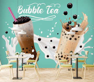 3D Pearl Tea 2077 Fruit Bubble Tea Milk Tea Shop Wall Murals
