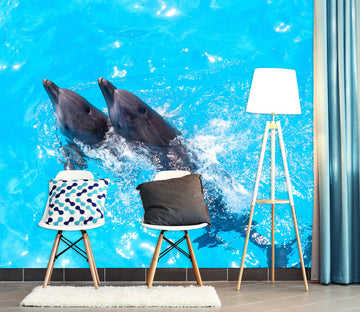 3D Sea Dolphins 2017 Wall Mural Wall Murals
