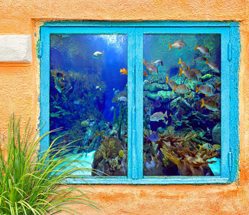 3D Rich Ocean W949 Window Film Print Sticker Cling Stained Glass UV Block