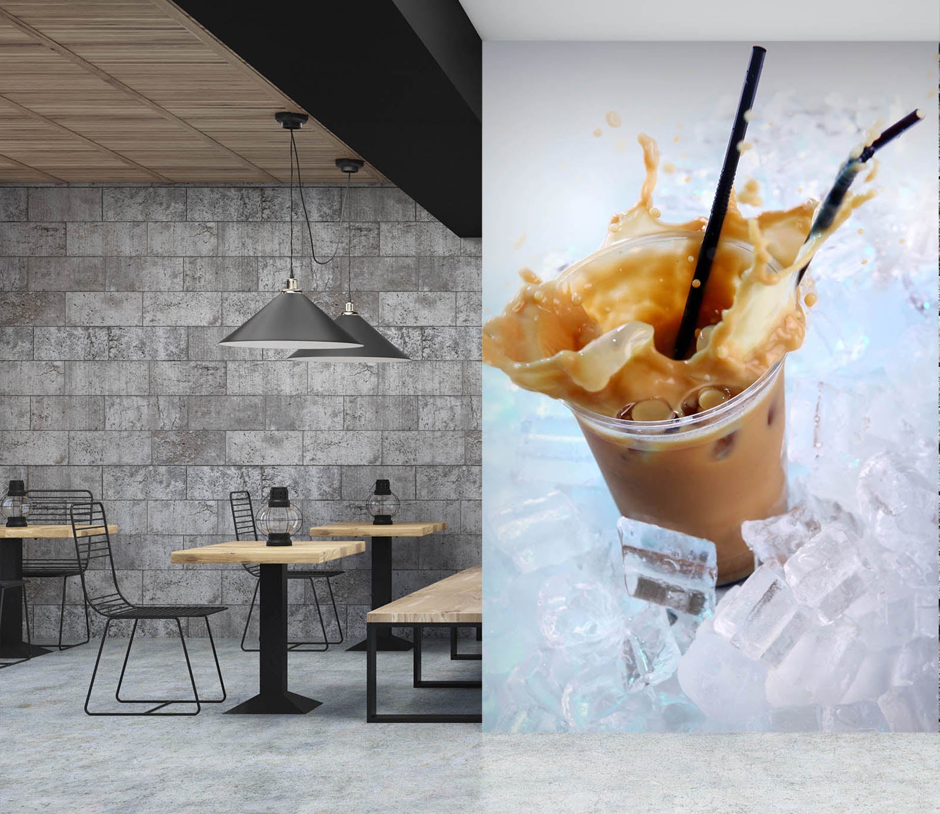 3D Pearl Tea 2106 Fruit Bubble Tea Milk Tea Shop Wall Murals