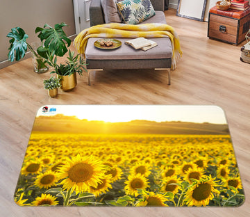 3D Sunflower Garden 3059 Rug Non Slip Rug Mat