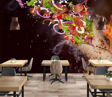 3D Grill Kebab Shop BBQ 314 Wall Mural Wall Murals Commercial