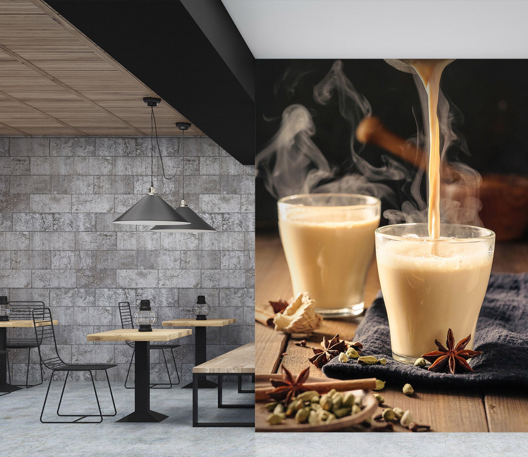 3D Pearl Tea 1022 Fruit Bubble Tea Milk Tea Shop Wall Murals