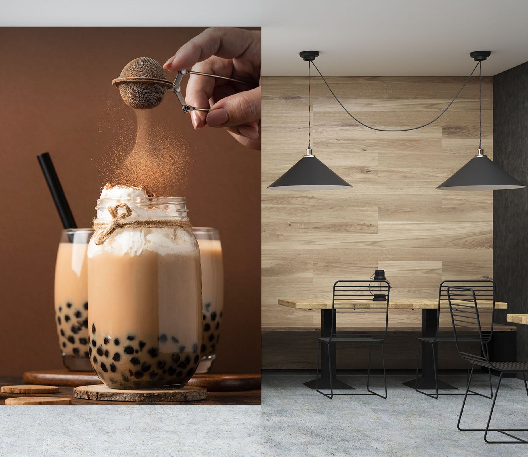 3D Pearl Tea 2113 Fruit Bubble Tea Milk Tea Shop Wall Murals