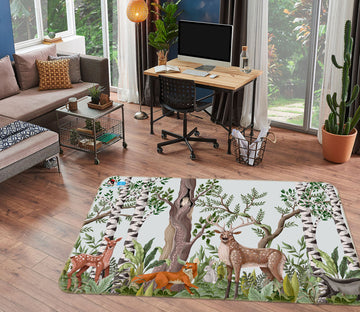 3D Fawn Fox 3075 Rug Non Slip Rug Mat