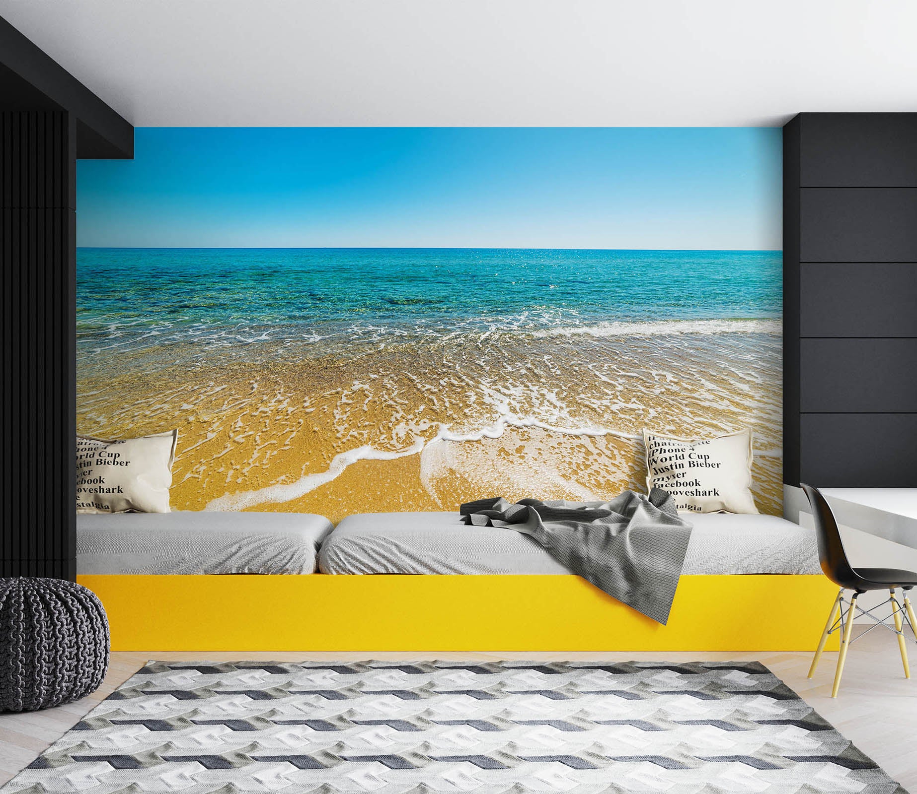3D Beach Waves 2041 Wall Mural Wall Murals