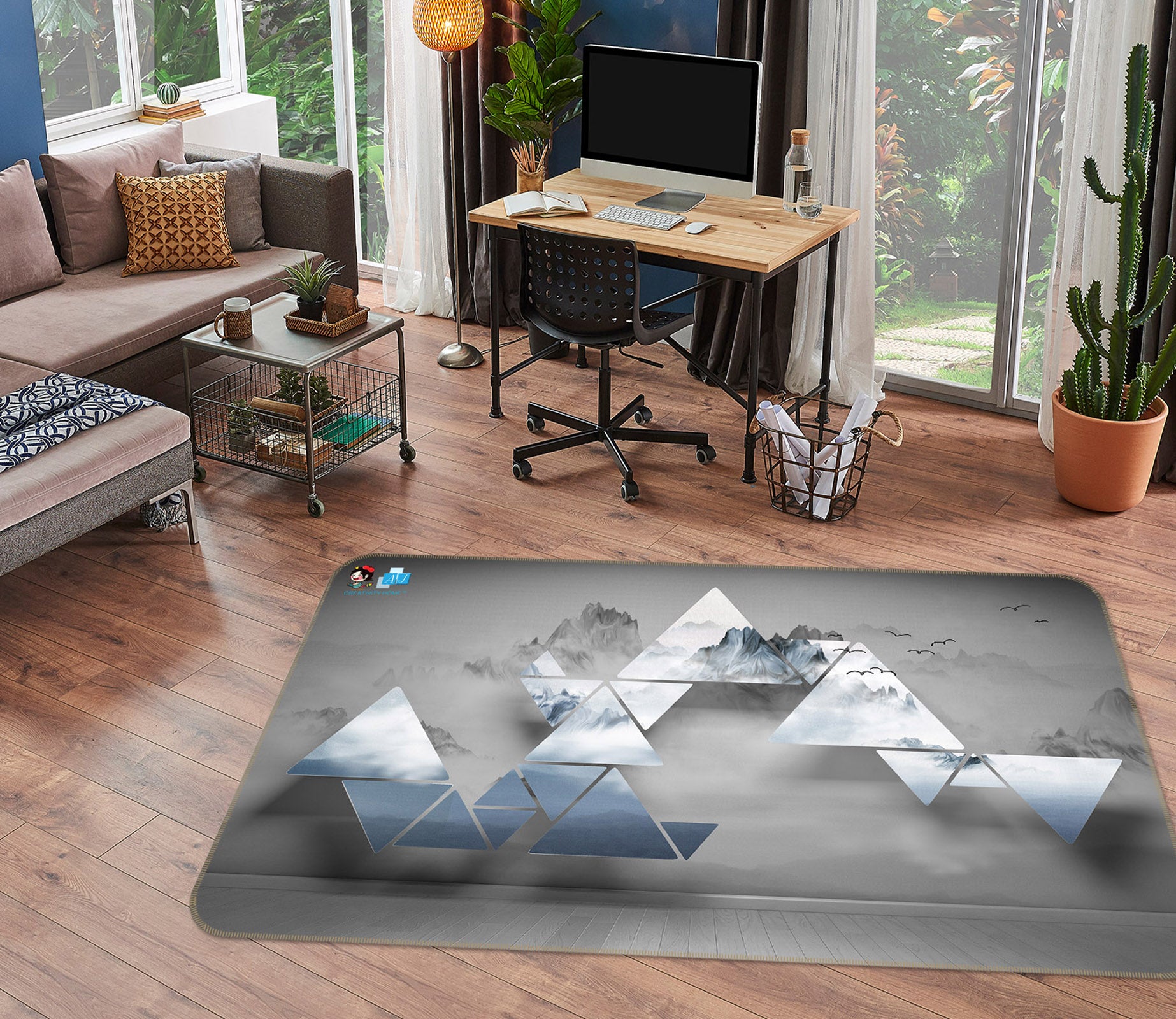 3D Mountain Graphics 3065 Rug Non Slip Rug Mat