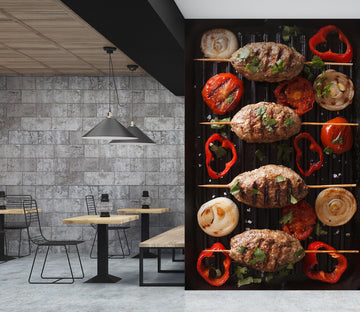 3D Grill Kebab Shop BBQ 361 Wall Mural Wall Murals Commercial