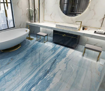3D Blue Marble G126 Floor Wallpaper