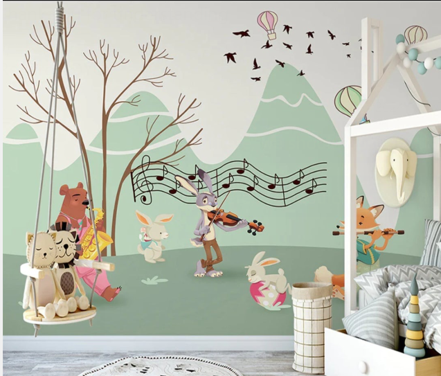 Forest Animal Custom size in canvas = 4m wide and 3m high