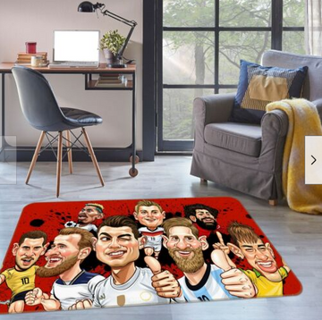 3D Football Player Art NAO56222 Floor Rug - H80cm x W120cm - from ebay E
