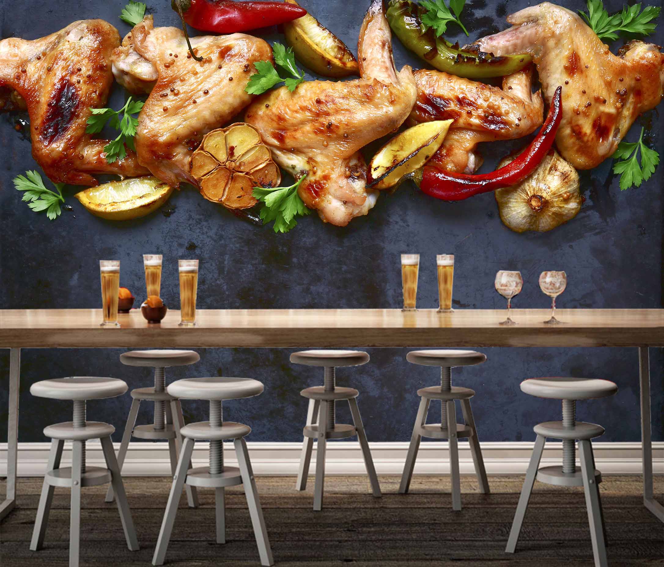 3D Grill Kebab Shop BBQ 309 Wall Mural Wall Murals Commercial