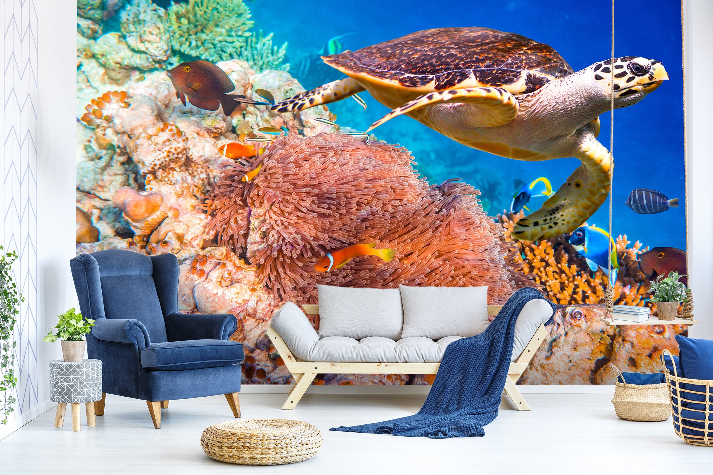 3D Sea Turtle 2020 Wall Mural Wall Murals