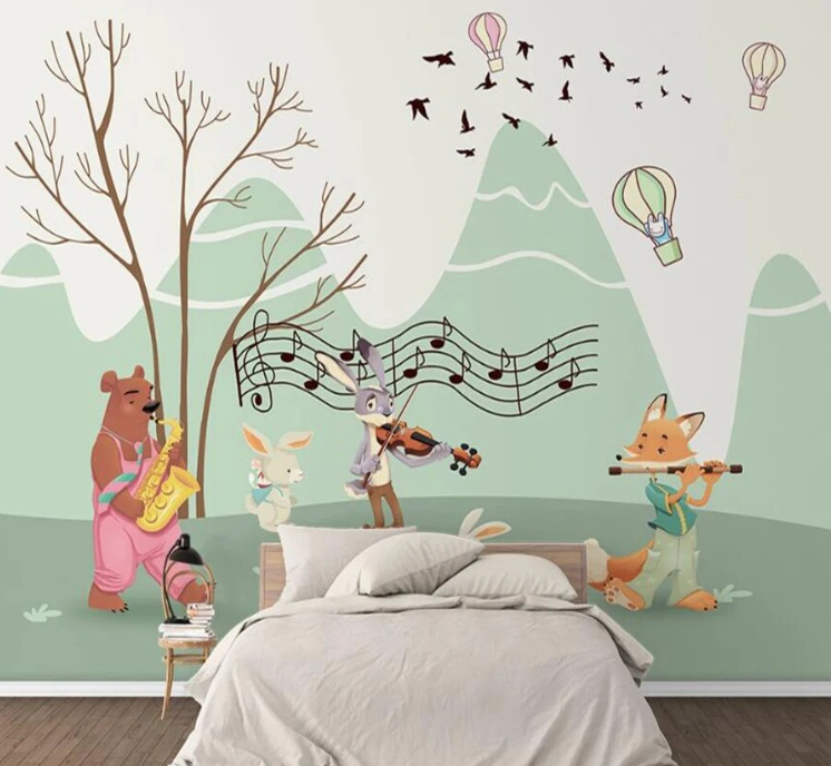 Forest Animal Custom size in canvas = 4m wide and 3m high