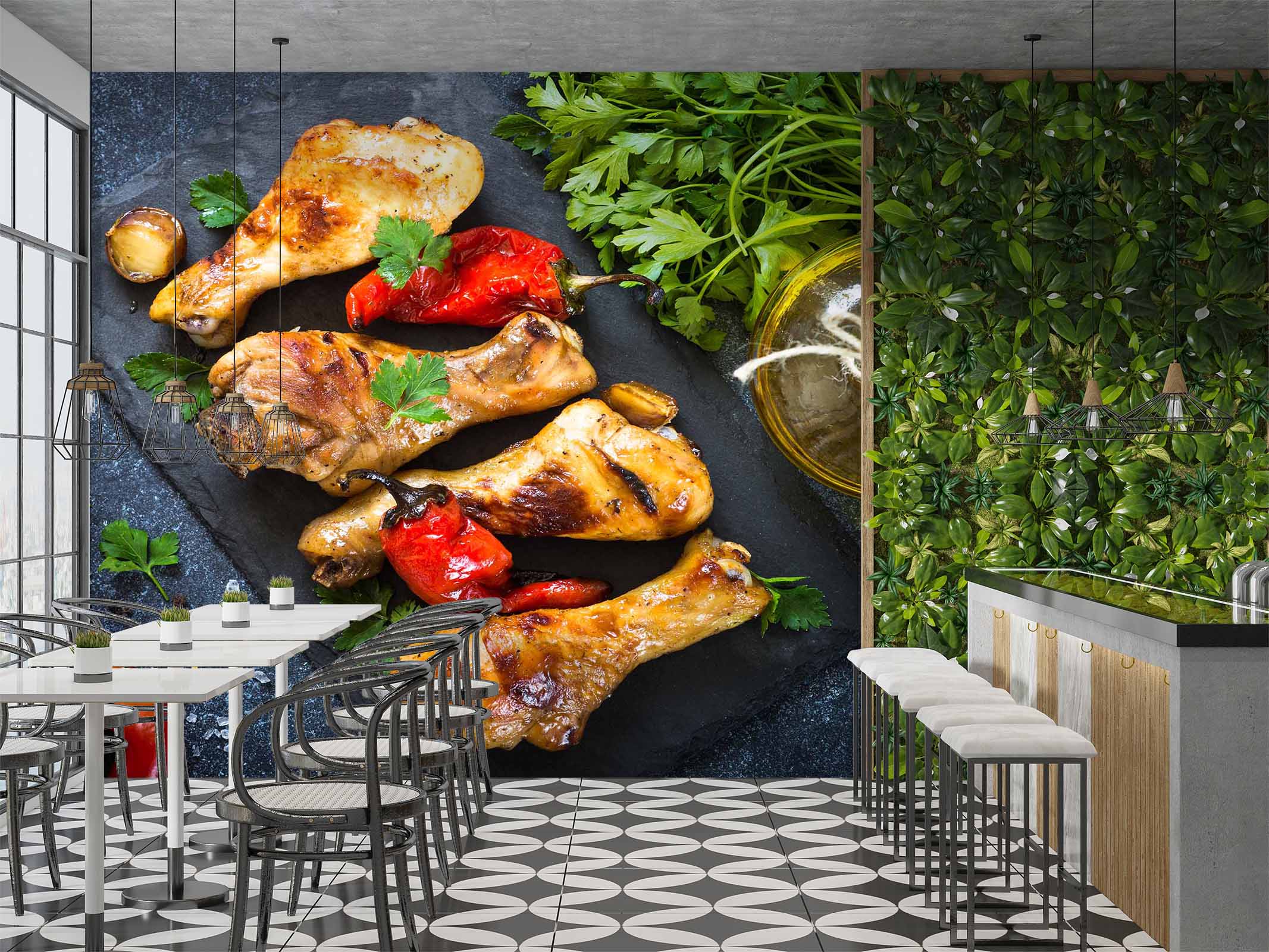 3D Grill Kebab Shop BBQ 318 Wall Mural Wall Murals Commercial