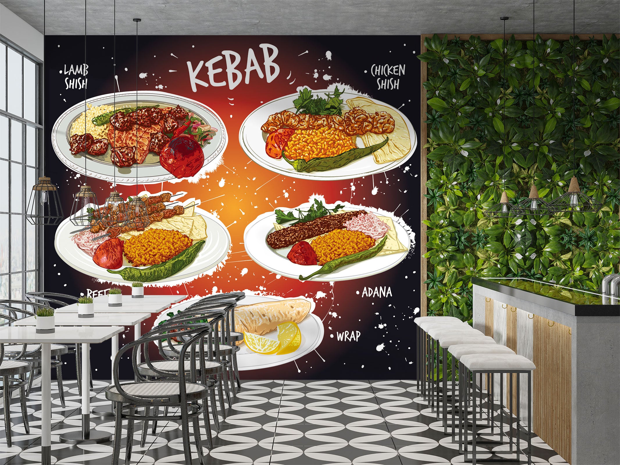 3D Grill Kebab Shop BBQ 306 Wall Mural Wall Murals Commercial