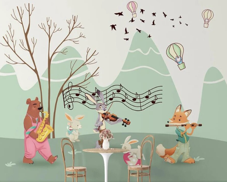 Forest Animal Custom size in canvas = 4m wide and 3m high