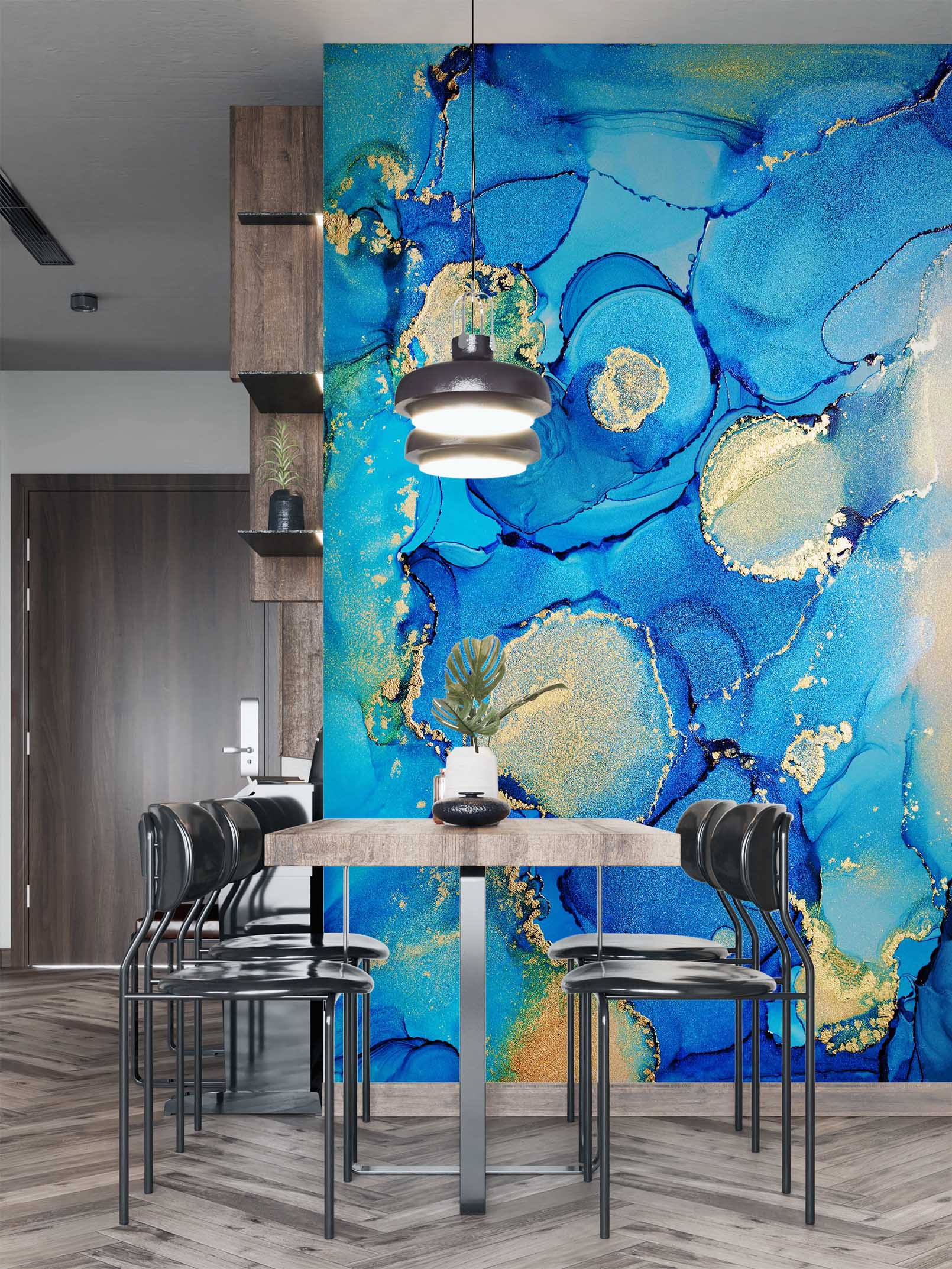 3D Blue Blooming 2102 Wall Mural Wall Murals