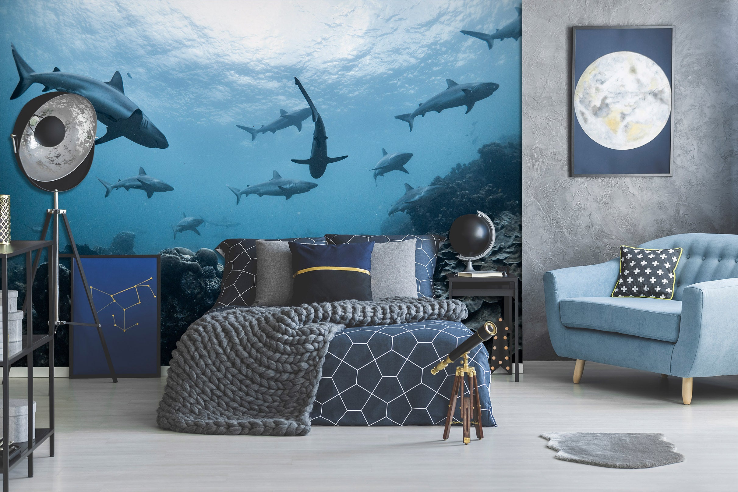 3D Ocean Shark 2067 Wall Mural Wall Murals