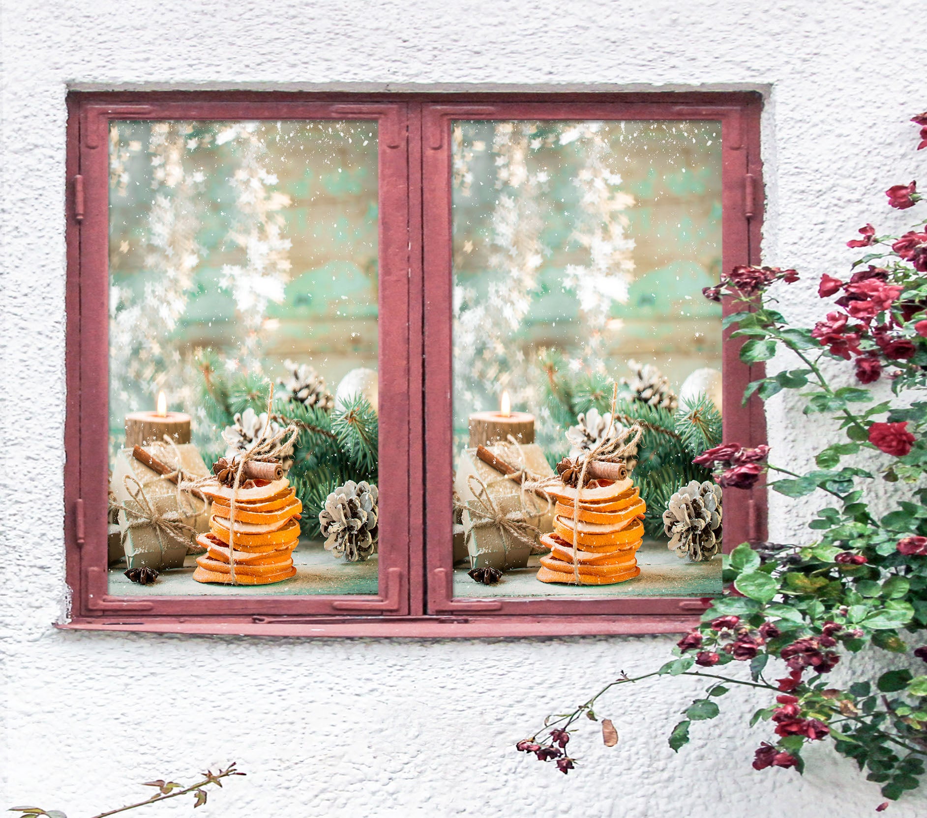 3D Gift Bread 1007 Christmas Window Film Print Sticker Cling Stained Glass Xmas