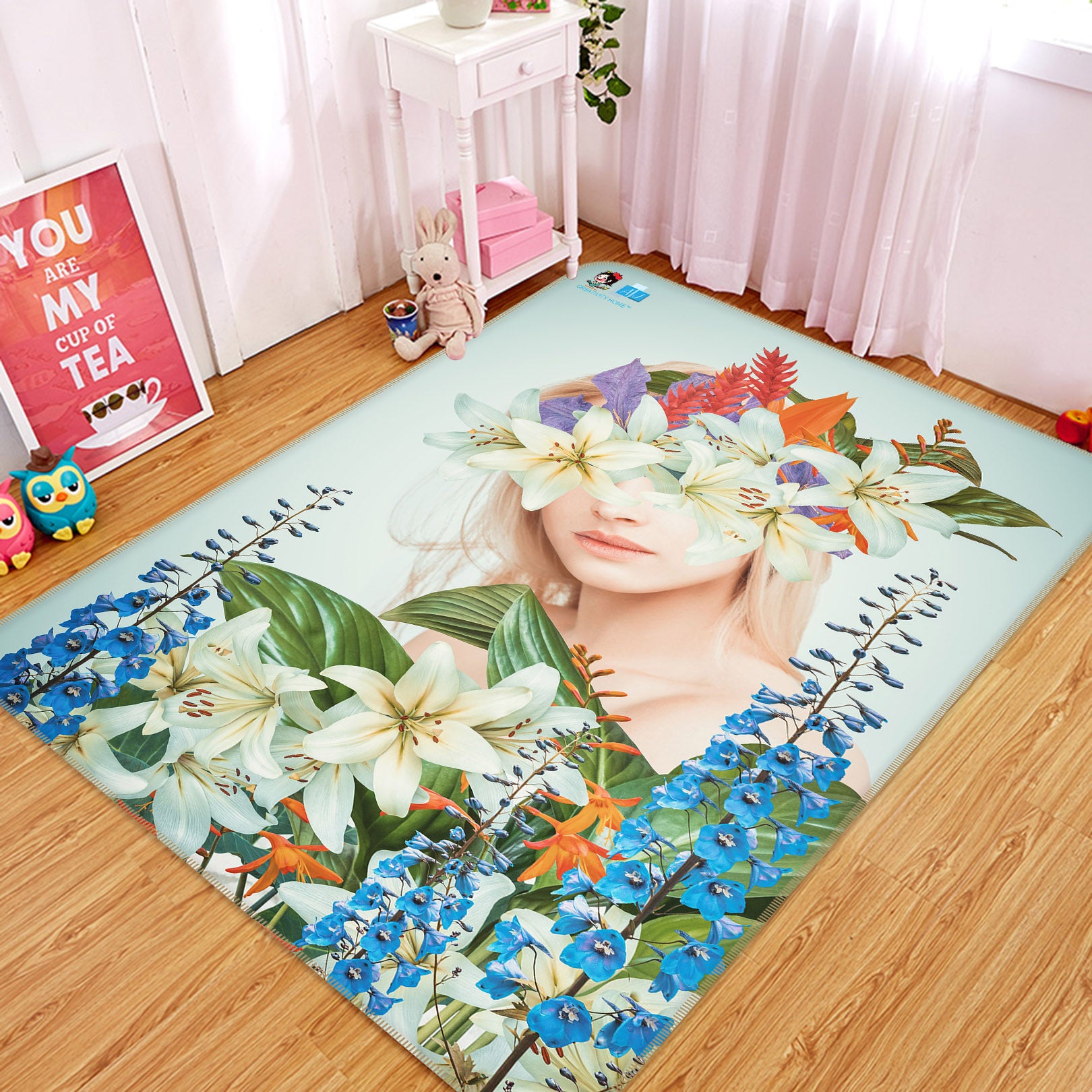 3D Lily Woman 3096 Rug Non Slip Rug Mat