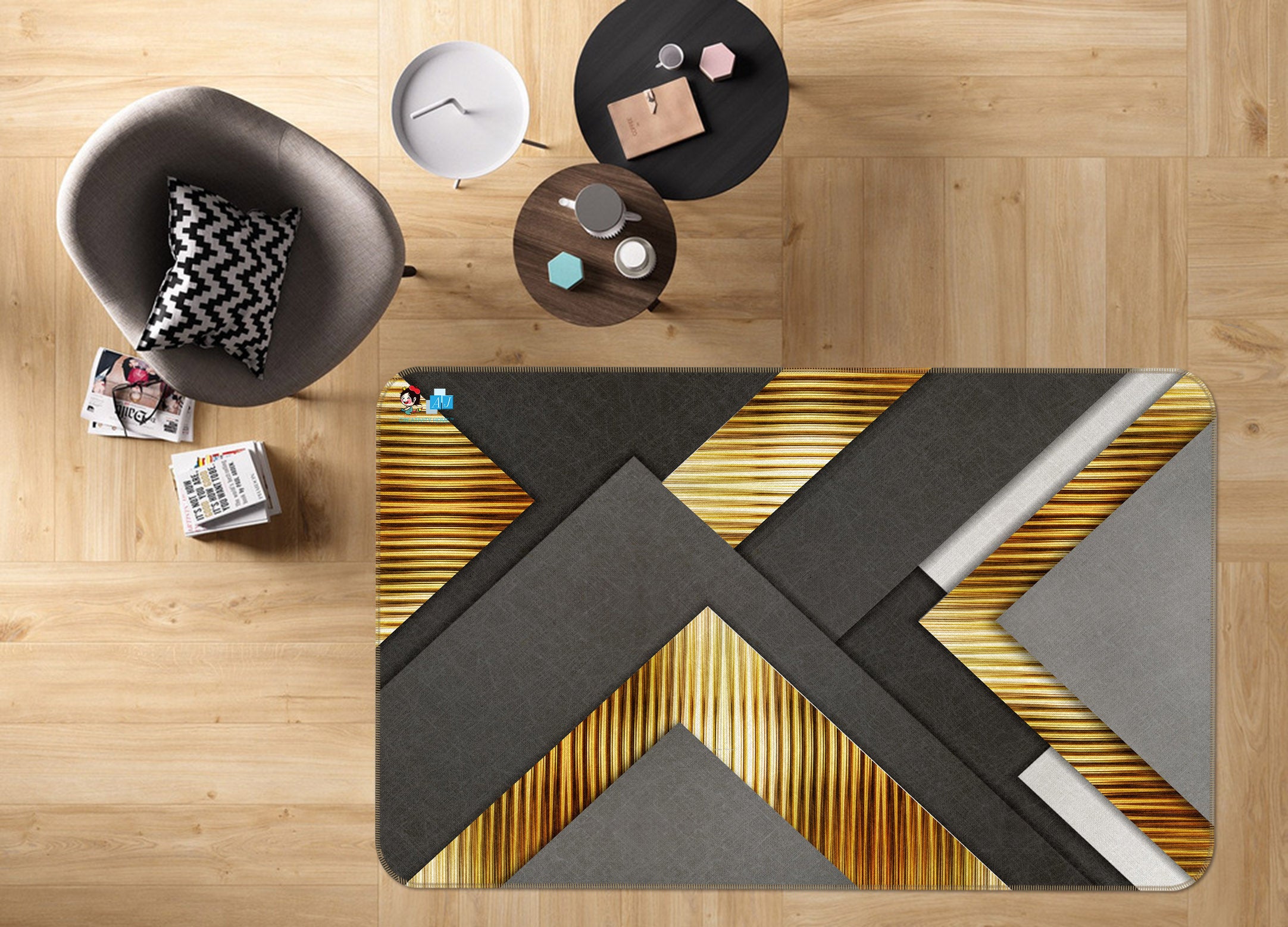 3D Golden Graphics 3034 Rug Non Slip Rug Mat