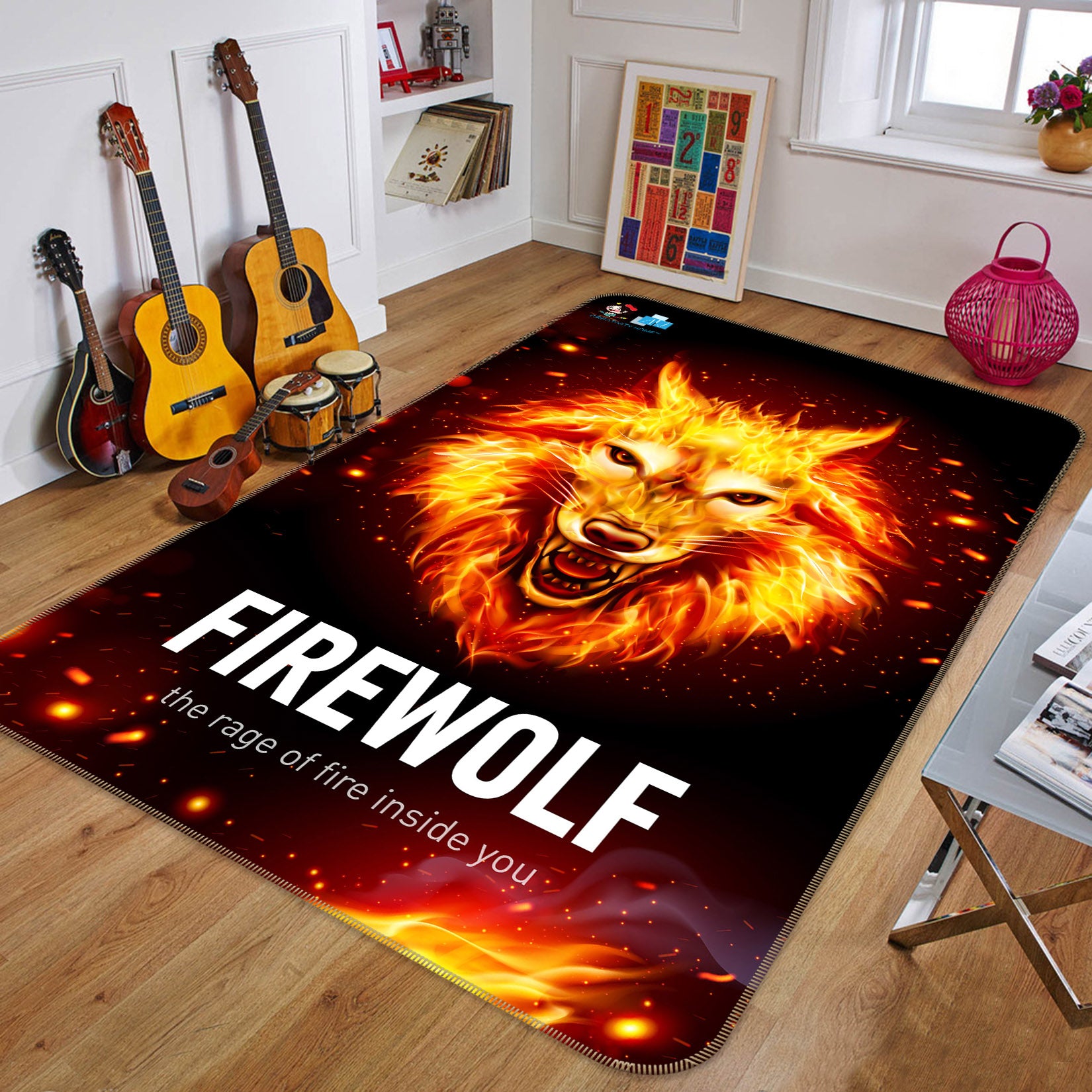 3D Fox Flame 3087 Rug Non Slip Rug Mat