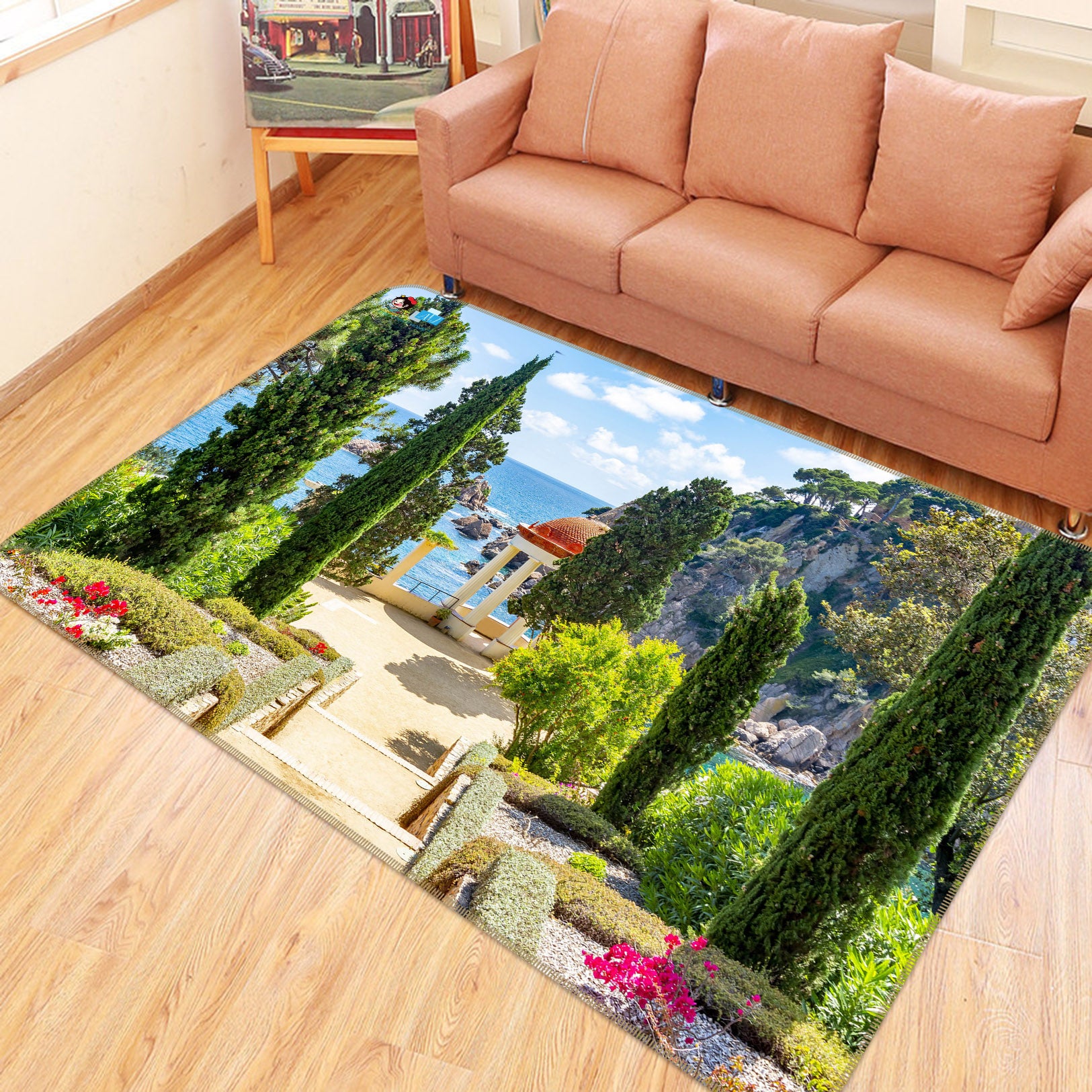 3D Mountain Ocean 3050 Rug Non Slip Rug Mat