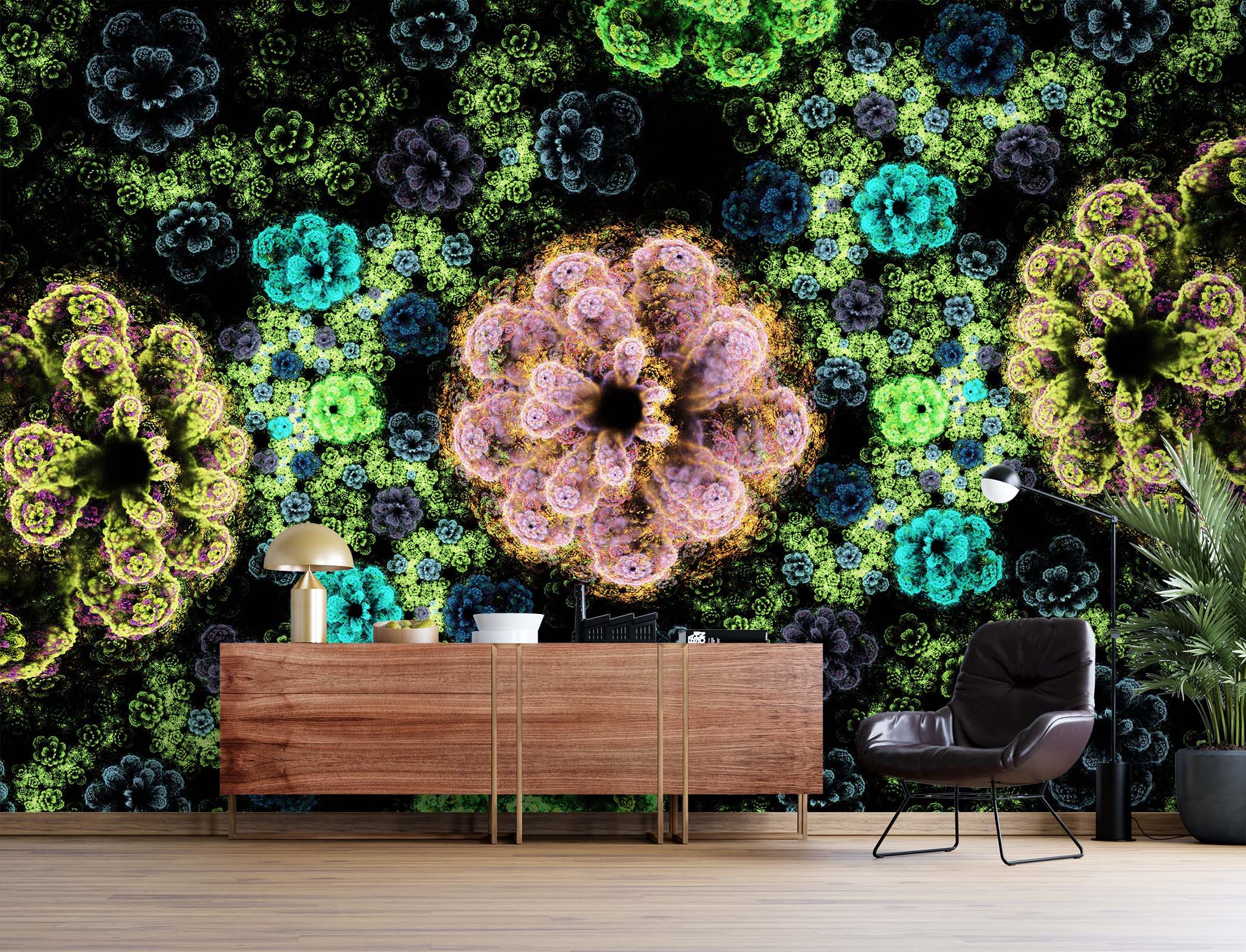 3D Glow Flower 2061 Wall Mural Wall Murals