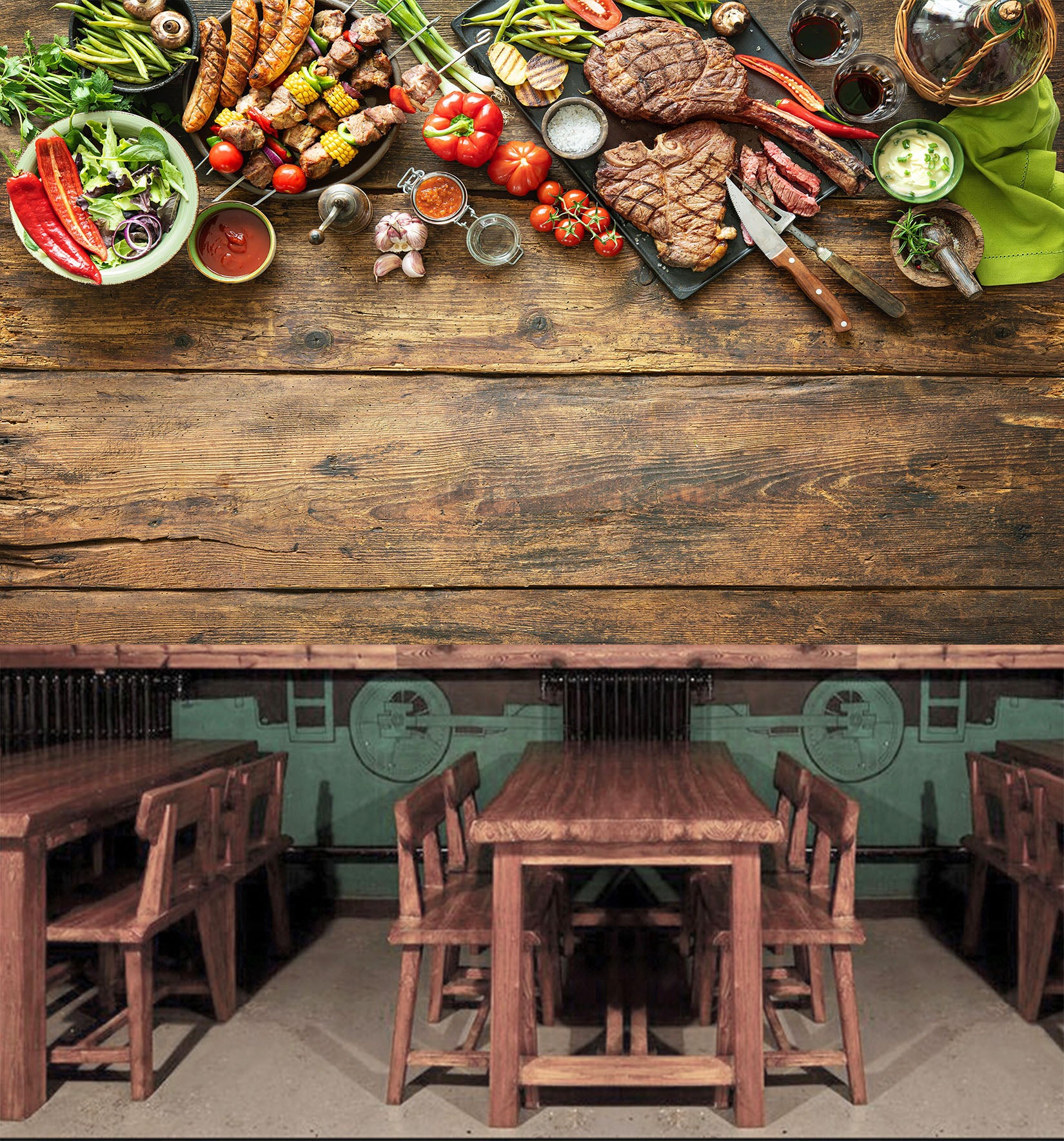 3D Grill Kebab Shop BBQ 352 Wall Mural Wall Murals Commercial