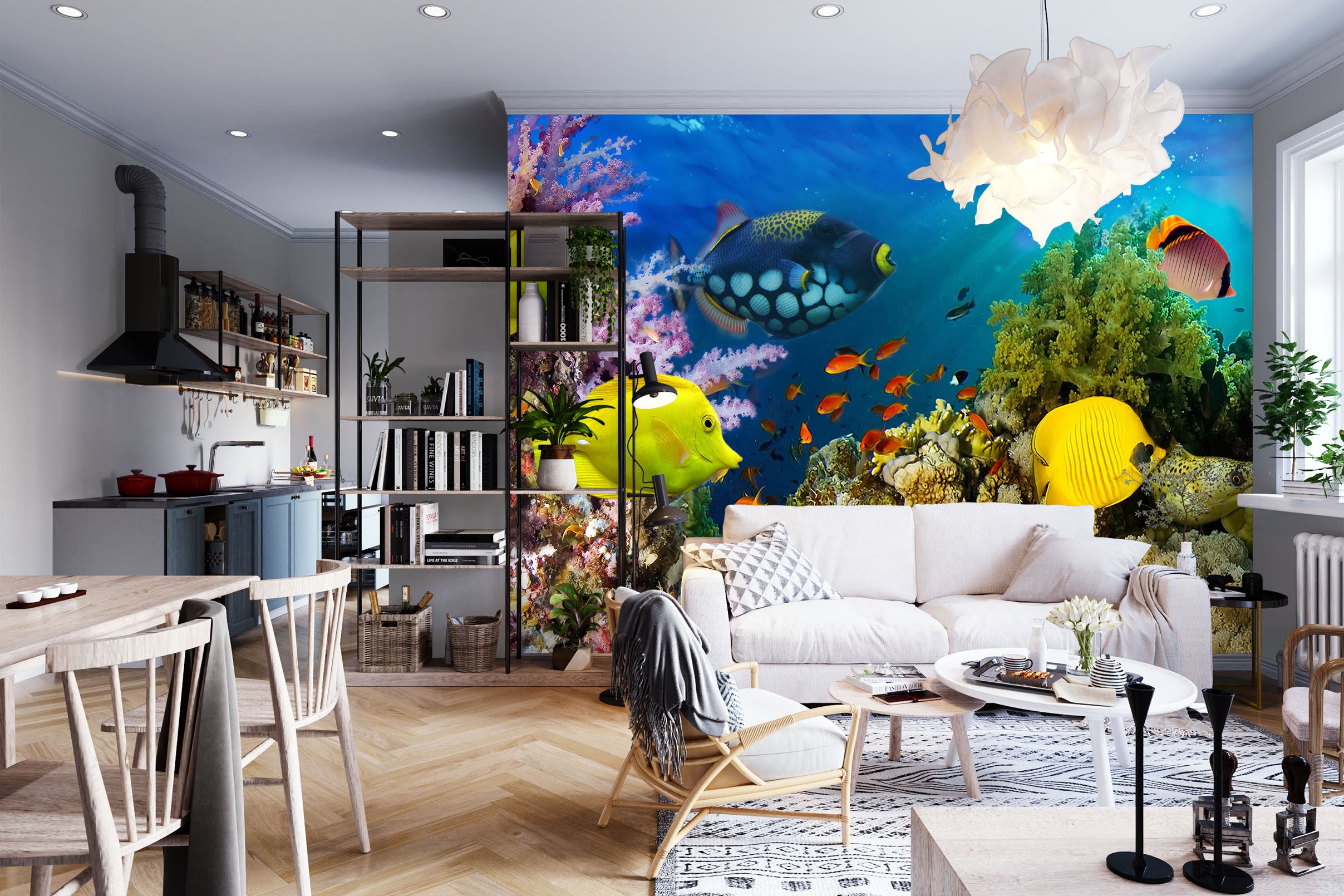 3D Yellow Fish 2012 Wall Mural Wall Murals